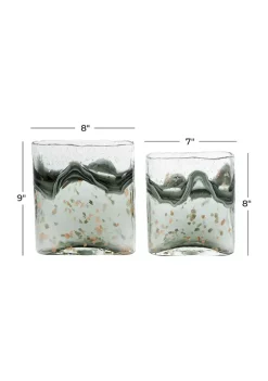 New 🛒 Contemporary Glass Vase - Set of 2 by Monroe Lane 🛒 -Monroe Lane Sales Belk 7721