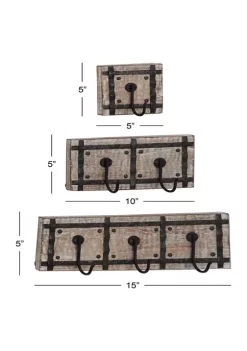 Buy 🎉 Mango Wood Rustic Wall Hook - Set of 3 by Monroe Lane 🔔 -Monroe Lane Sales Belk 7744