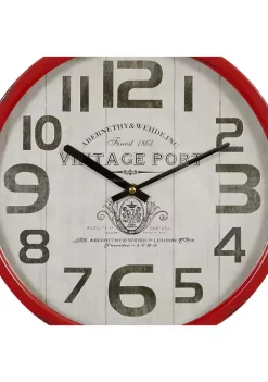 Outlet ✨ Farmhouse Metal Wall Clock by Monroe Lane 👏 -Monroe Lane Sales Belk 7749