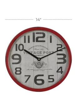 Outlet ✨ Farmhouse Metal Wall Clock by Monroe Lane 👏 -Monroe Lane Sales Belk 7750