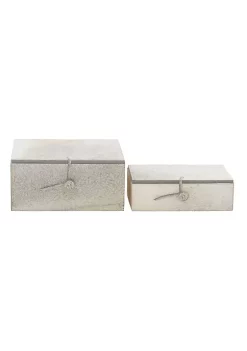 Coupon 👏 Glam Leather Box - Set of 2 by Monroe Lane 😀 -Monroe Lane Sales Belk 7898