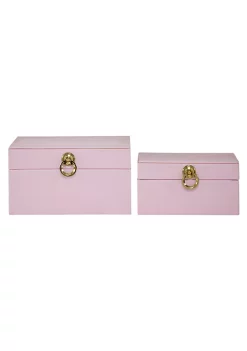 New 🔥 Glam Faux Leather Box - Set of 2 by Monroe Lane ❤️ -Monroe Lane Sales Belk 7919