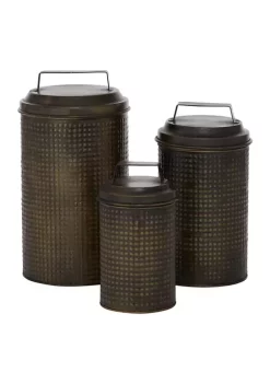 Top 10 🥰 Farmhouse Metal Canisters - Set of 3 by Monroe Lane 😀 -Monroe Lane Sales Belk 7974