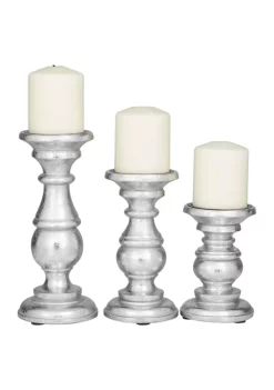 Budget 🔥 Traditional Mango Wood Candle Holder - Set of 3 by Monroe Lane 🎉 -Monroe Lane Sales Belk 799