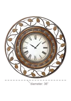 Promo ✨ Rustic Metal Wall Clock by Monroe Lane 😀 -Monroe Lane Sales Belk 7993