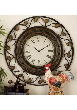 Promo ✨ Rustic Metal Wall Clock by Monroe Lane 😀 -Monroe Lane Sales Belk 7995