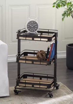 Promo 🛒 Industrial Metal Storage Cart by Monroe Lane ✔️ -Monroe Lane Sales Belk 8007