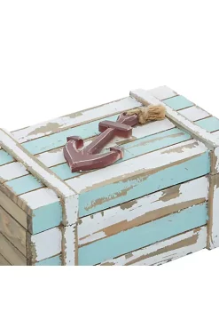 Best Pirce ✔️ Coastal Wood Box - Set of 2 by Monroe Lane 🤩 -Monroe Lane Sales Belk 8028
