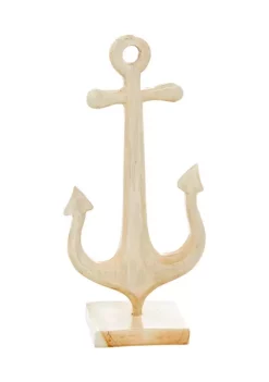 Cheapest ✔️ Teak Wood Coastal Anchor Sculpture by Monroe Lane 🎉 -Monroe Lane Sales Belk 8089