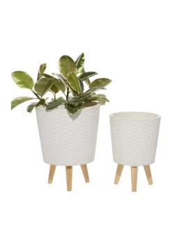 Coupon 🛒 Contemporary Wood Planter - Set of 2 by Monroe Lane ⌛