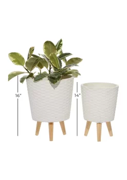 Coupon 🛒 Contemporary Wood Planter - Set of 2 by Monroe Lane ⌛ -Monroe Lane Sales Belk 8094