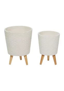 Coupon 🛒 Contemporary Wood Planter - Set of 2 by Monroe Lane ⌛ -Monroe Lane Sales Belk 8096