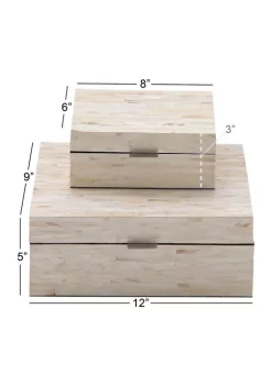 Wholesale 🥰 Coastal Shell Box - Set of 2 by Monroe Lane ✔️ -Monroe Lane Sales Belk 8114