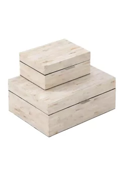 Wholesale 🥰 Coastal Shell Box - Set of 2 by Monroe Lane ✔️ -Monroe Lane Sales Belk 8115