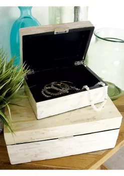 Wholesale 🥰 Coastal Shell Box - Set of 2 by Monroe Lane ✔️ -Monroe Lane Sales Belk 8116