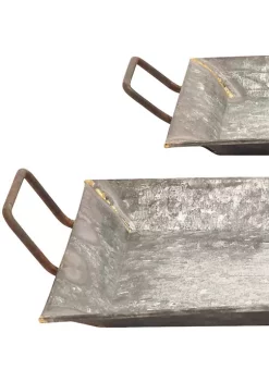 Top 10 👍 Farmhouse Metal Tray - Set of 2 by Monroe Lane ⭐ -Monroe Lane Sales Belk 8144