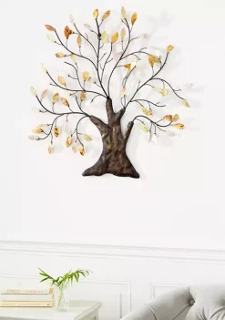 Best Sale 👏 Metal Capiz Tree Wall Art by Monroe Lane 🧨 -Monroe Lane Sales Belk 8161
