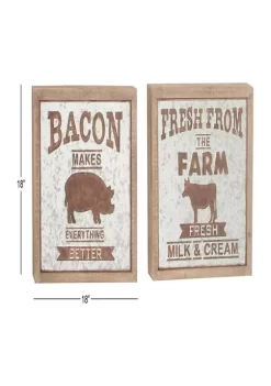 Brand new 😍 Fir Farmhouse Wall Décor - Set of 2 by Monroe Lane 🥰 -Monroe Lane Sales Belk 8217