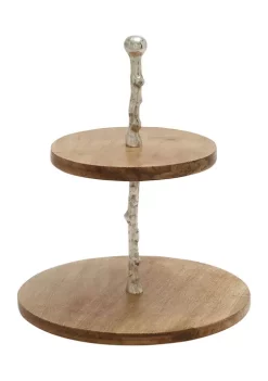 Best Pirce 😀 Farmhouse Mango Wood Tiered Server by Monroe Lane 👏 -Monroe Lane Sales Belk 8225