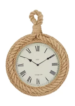 Wholesale 🤩 Coastal Jute Wall Clock by Monroe Lane 🔔