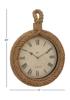 Wholesale 🤩 Coastal Jute Wall Clock by Monroe Lane 🔔 -Monroe Lane Sales Belk 8273