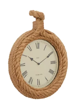 Wholesale 🤩 Coastal Jute Wall Clock by Monroe Lane 🔔 -Monroe Lane Sales Belk 8274