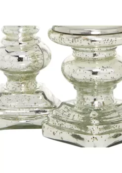 Best Pirce 👏 Traditional Glass Candle Holder - Set of 2 by Monroe Lane 🔥 -Monroe Lane Sales Belk 8300