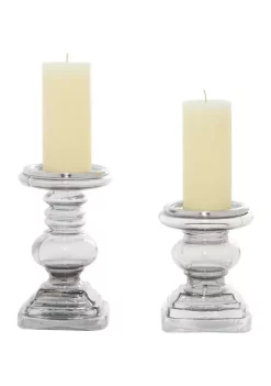 Best Pirce 👏 Traditional Glass Candle Holder - Set of 2 by Monroe Lane 🔥 -Monroe Lane Sales Belk 8302