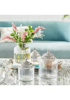 Deals 🔥 Traditional Glass Decorative Jars - Set of 3 by Monroe Lane ✨ -Monroe Lane Sales Belk 8307