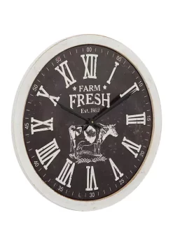 Coupon 🛒 Farmhouse Metal Wall Clock by Monroe Lane 💯 -Monroe Lane Sales Belk 8417