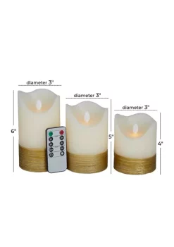 Cheapest 😍 Traditional Wax Flameless Candle - Set of 3 by Monroe Lane 💯 -Monroe Lane Sales Belk 842