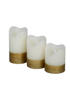 Cheapest 😍 Traditional Wax Flameless Candle - Set of 3 by Monroe Lane 💯 -Monroe Lane Sales Belk 843