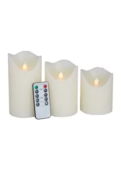 Cheapest 😍 Traditional Wax Flameless Candle - Set of 3 by Monroe Lane 💯 -Monroe Lane Sales Belk 844