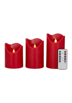 Cheapest 😍 Traditional Wax Flameless Candle - Set of 3 by Monroe Lane 💯 -Monroe Lane Sales Belk 845