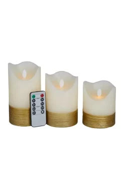 Cheapest 😍 Traditional Wax Flameless Candle - Set of 3 by Monroe Lane 💯 -Monroe Lane Sales Belk 847