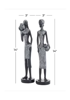 Hot Sale 🔥 Eclectic Polystone Sculpture - Set of 2 by Monroe Lane 🎁 -Monroe Lane Sales Belk 851