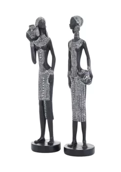 Hot Sale 🔥 Eclectic Polystone Sculpture - Set of 2 by Monroe Lane 🎁 -Monroe Lane Sales Belk 852