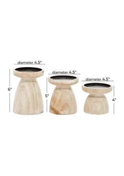 New ❤️ Coastal Wood Candle Holder - Set of 3 by Monroe Lane ⌛ 10 New ❤️ Coastal Wood Candle Holder - Set of 3 by Monroe Lane ⌛ -Monroe Lane Sales Belk 8544