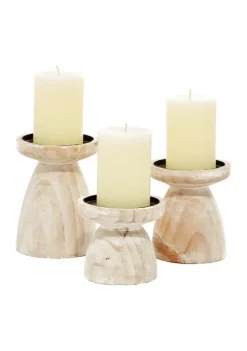 New ❤️ Coastal Wood Candle Holder - Set of 3 by Monroe Lane ⌛ 11 New ❤️ Coastal Wood Candle Holder - Set of 3 by Monroe Lane ⌛ -Monroe Lane Sales Belk 8545