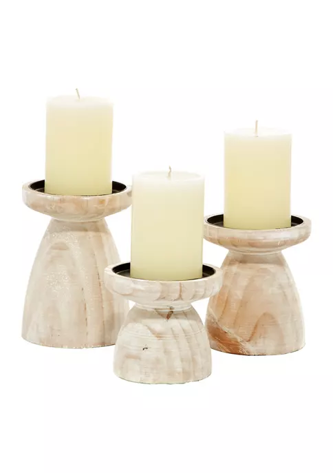 New ❤️ Coastal Wood Candle Holder - Set of 3 by Monroe Lane ⌛ 6 New ❤️ Coastal Wood Candle Holder - Set of 3 by Monroe Lane ⌛ - Image 6