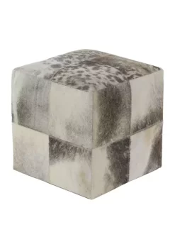 Budget 🧨 Contemporary Leather Stool by Monroe Lane 🔥 -Monroe Lane Sales Belk 8591