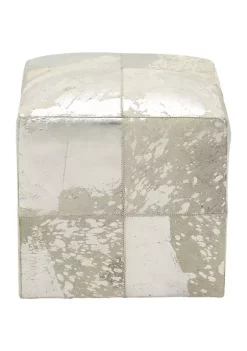 Budget 🧨 Contemporary Leather Stool by Monroe Lane 🔥 -Monroe Lane Sales Belk 8594