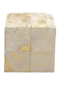 Budget 🧨 Contemporary Leather Stool by Monroe Lane 🔥 -Monroe Lane Sales Belk 8595