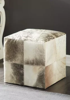 Budget 🧨 Contemporary Leather Stool by Monroe Lane 🔥 -Monroe Lane Sales Belk 8596