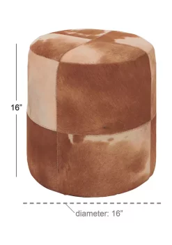 Best Sale 🌟 Contemporary Leather Stool by Monroe Lane ❤️ -Monroe Lane Sales Belk 8606