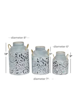 Wholesale 🤩 Farmhouse Metal Vase - Set of 3 by Monroe Lane 🎁 -Monroe Lane Sales Belk 875