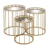 Promo 😀 Contemporary Metal Accent Table - Set of 3 by Monroe Lane ⭐