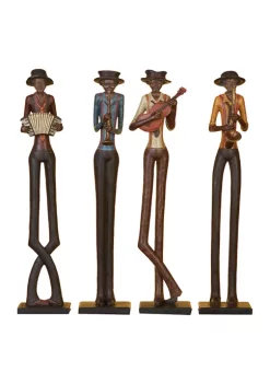 Outlet 🎁 Eclectic Polystone Sculpture - Set of 4 by Monroe Lane 🛒