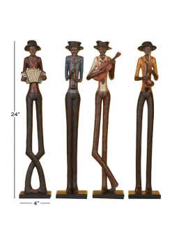 Outlet 🎁 Eclectic Polystone Sculpture - Set of 4 by Monroe Lane 🛒 -Monroe Lane Sales Belk 8887