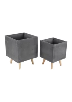 Wholesale 🤩 Contemporary Fiberclay Planter - Set of 2 by Monroe Lane 💯 -Monroe Lane Sales Belk 8963
